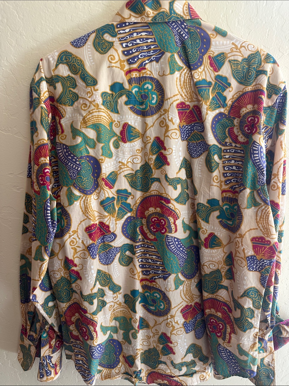 Robert Graham Multicolor Embroidered Button Shirt - Teal, Gold, Navy & Pink - Picture 9 of 12